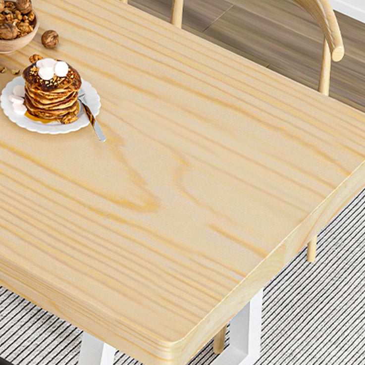 1/5/7 Pcs Metal Contemporary Dining Set with Rectangle Table and Wooden Chairs Dinette Set