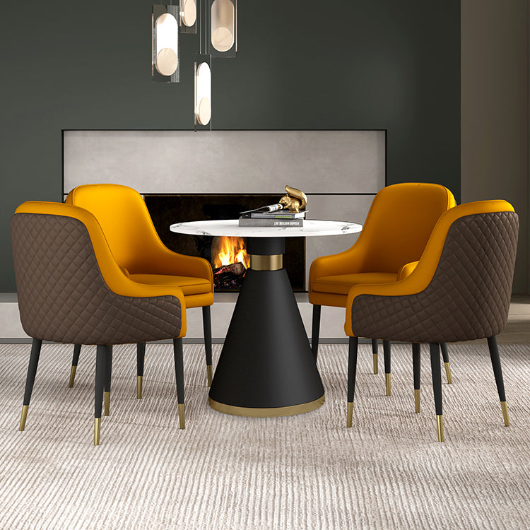 1/2/5 Pcs Metal Modern Dining Room Set with Round Table Dinette Set