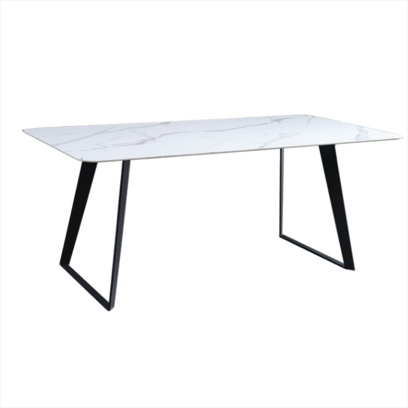 Modern 1/2/5/7 Pieces Rectangle Dining Set Sintered Stone Table with Leather Chairs