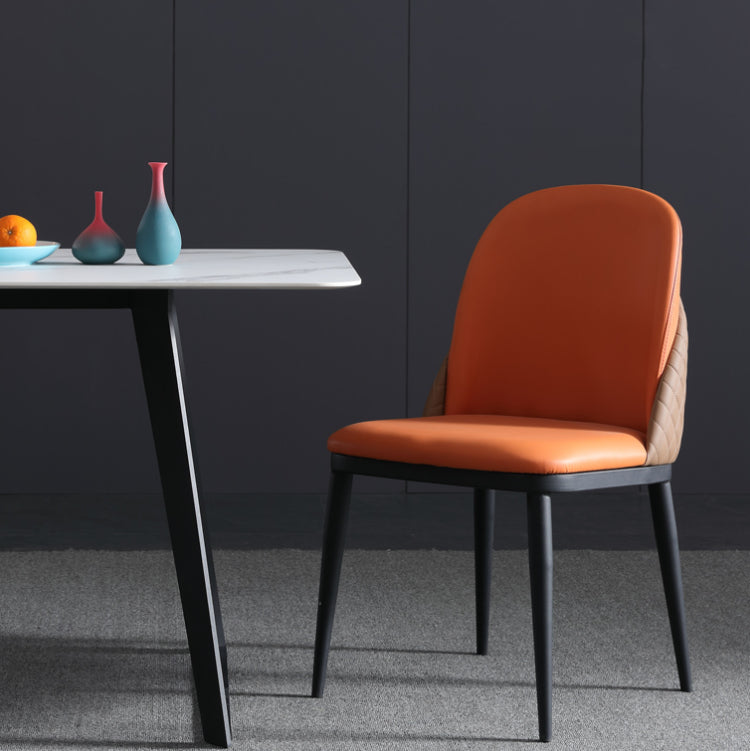 Modern 1/2/5/7 Pieces Rectangle Dining Set Sintered Stone Table with Leather Chairs