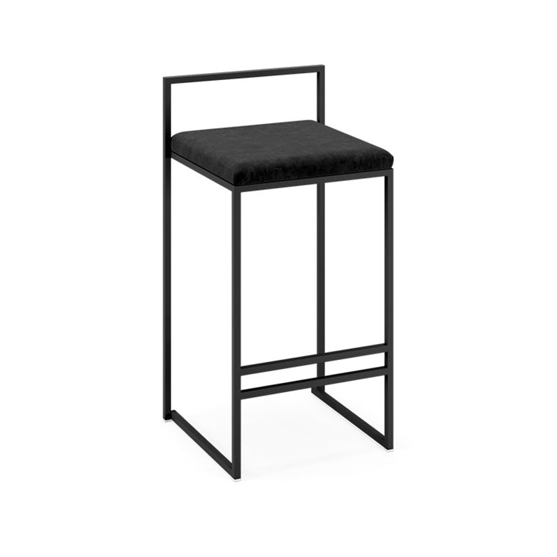 Modern Style Metal Bar Stool Low Back and Footrest Bar Stool for Kitchen (set of 2)