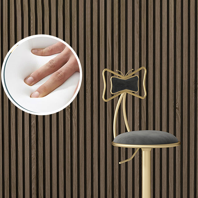 Glam Rotatable Liftable Counter Stool Iron Beauty Shop Bar Stool with Velvet Cushion