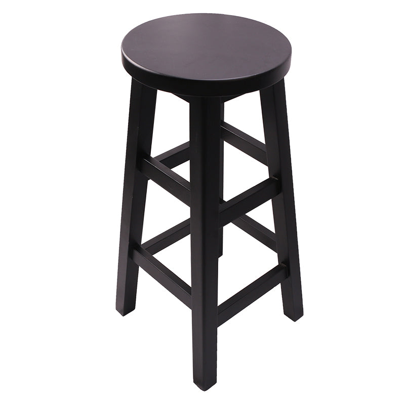 Moderner armloser Rückenloser Thekenhocker Holz Café Barhocker mit Holzsitz, 1 Stück