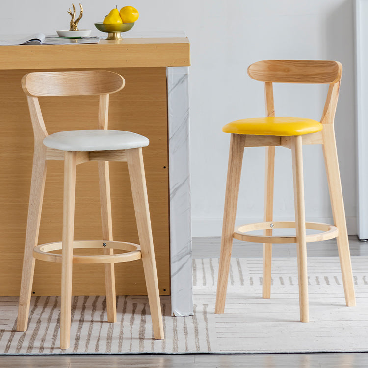 Taburete moderno sin brazos para mostrador, taburete de madera para tienda de té con leche, taburete de Bar con Pedal