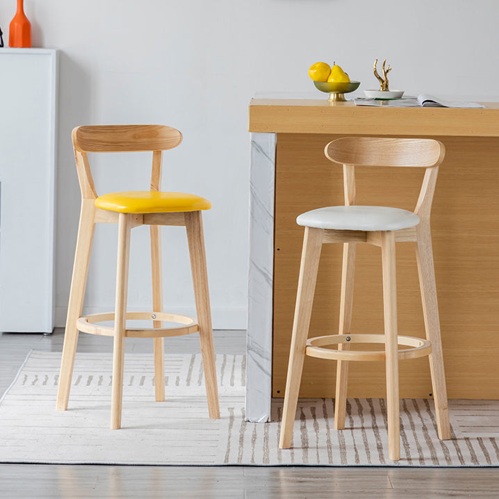 Moderner Thekenhocker ohne Armlehnen, Holz, Milchteeladen-Barhocker mit Pedal