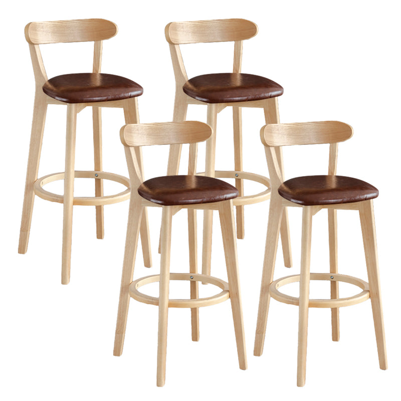 Moderner Thekenhocker ohne Armlehnen, Holz, Milchteeladen-Barhocker mit Pedal
