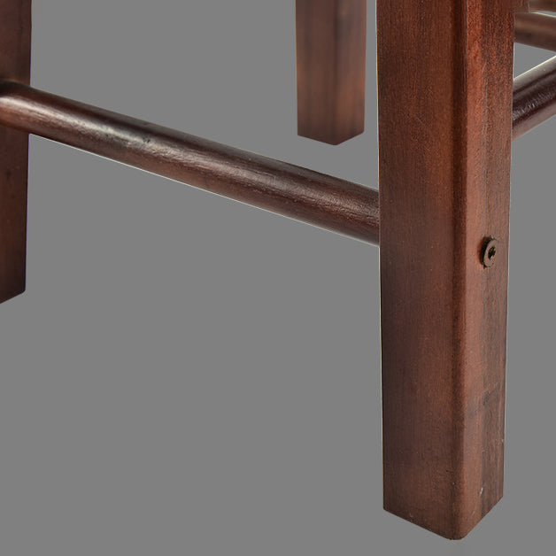 Modern Armless Backless Counter Stool Wood Cafe Bar Stool with Pedal and Wooden Seat