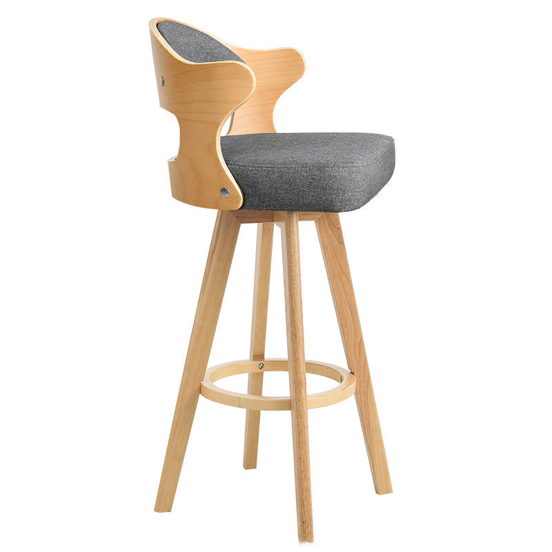 Taburete moderno sin brazos para mostrador, taburete de bar de madera para tienda de té con leche, con pedal y cojín