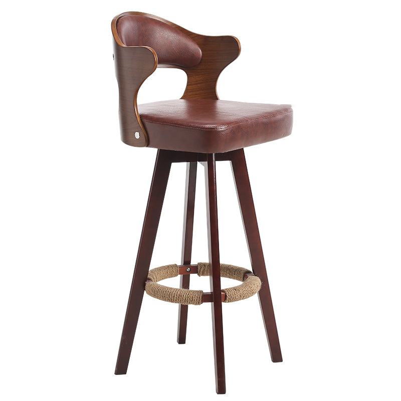 Taburete moderno sin brazos para mostrador, taburete de bar de madera para tienda de té con leche, con pedal y cojín