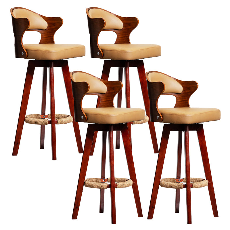 Taburete moderno sin brazos para mostrador, taburete de bar de madera para tienda de té con leche, con pedal y cojín