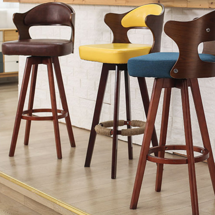 Taburete moderno sin brazos para mostrador, taburete de bar de madera para tienda de té con leche, con pedal y cojín