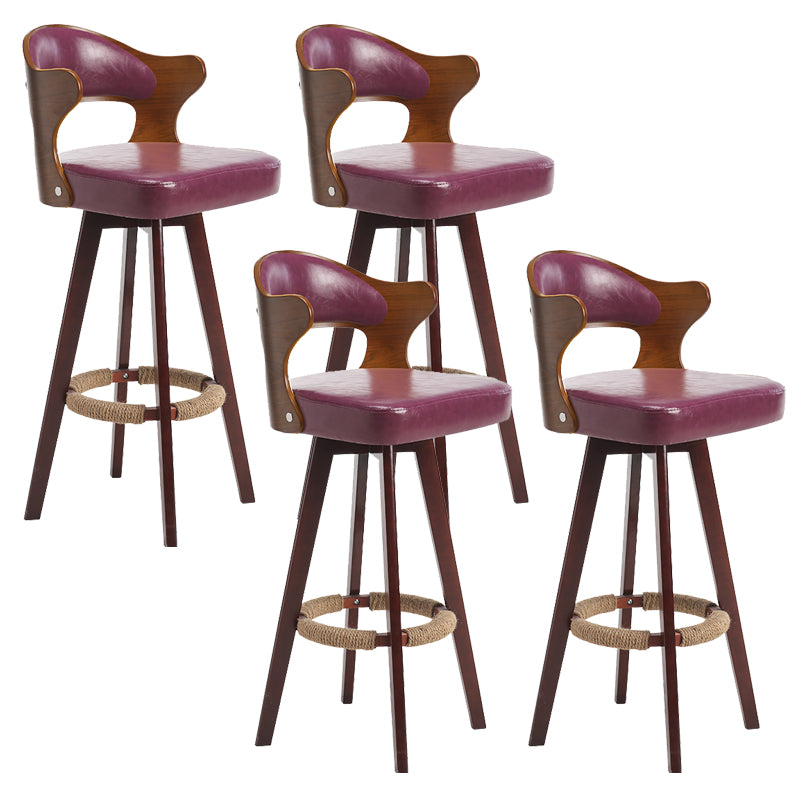Taburete moderno sin brazos para mostrador, taburete de bar de madera para tienda de té con leche, con pedal y cojín