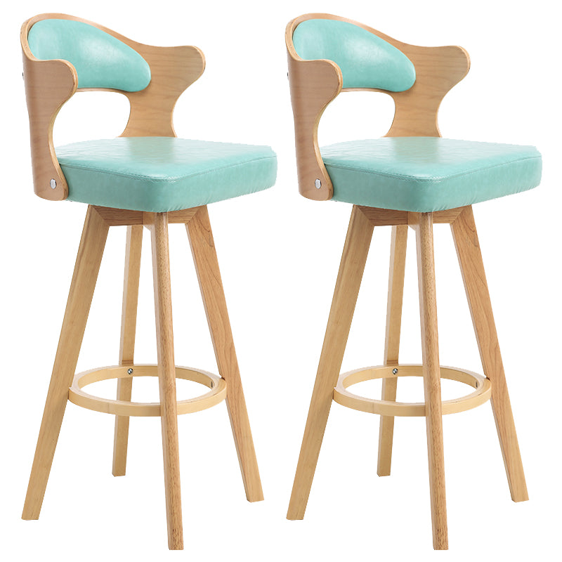 Taburete moderno sin brazos para mostrador, taburete de bar de madera para tienda de té con leche, con pedal y cojín