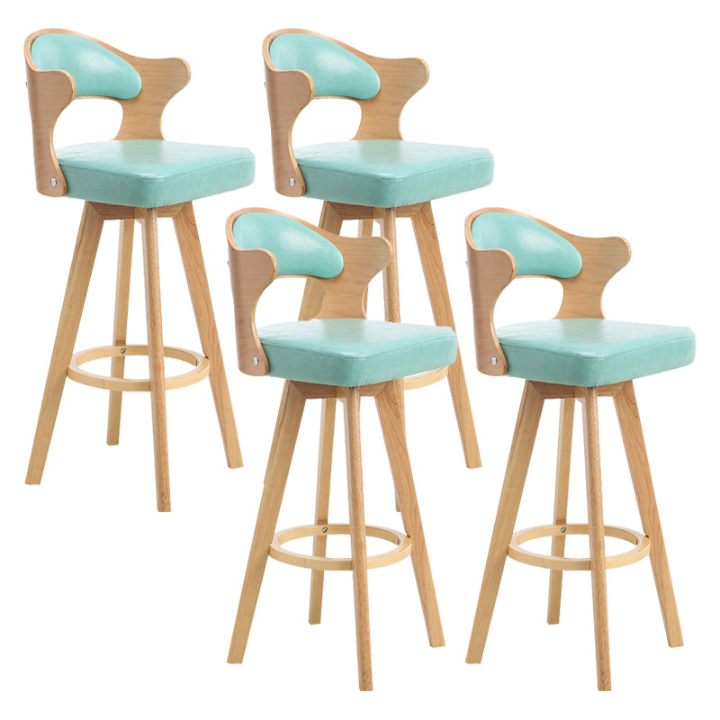 Taburete moderno sin brazos para mostrador, taburete de bar de madera para tienda de té con leche, con pedal y cojín