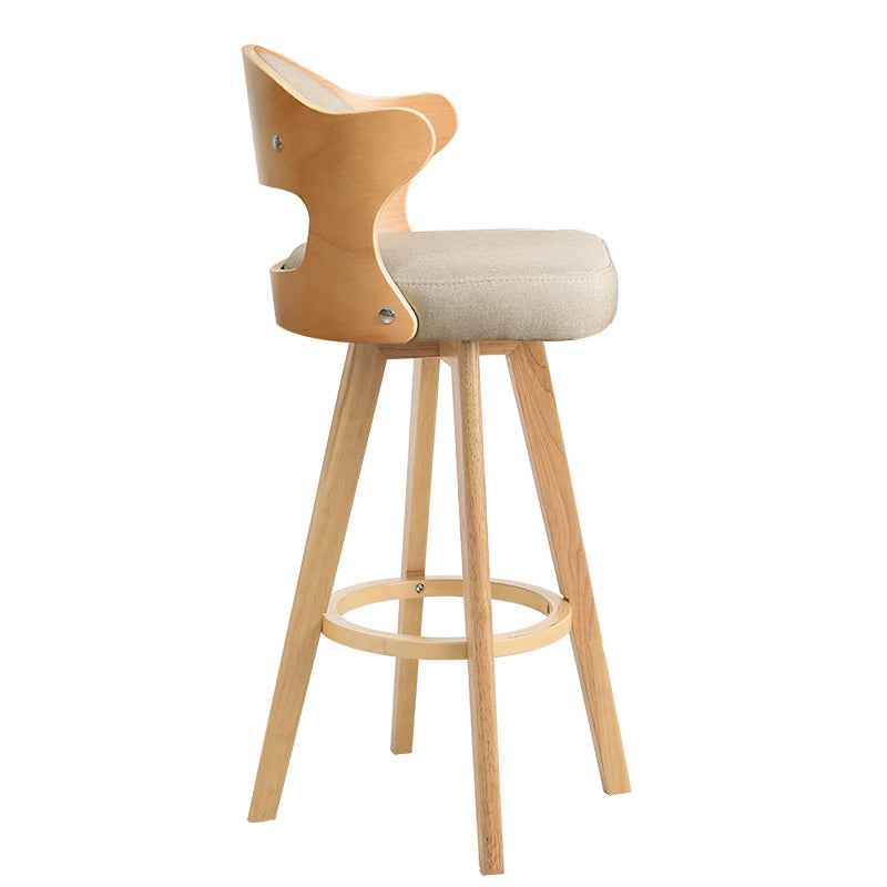 Taburete moderno sin brazos para mostrador, taburete de bar de madera para tienda de té con leche, con pedal y cojín