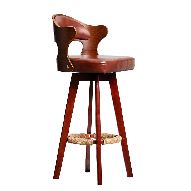 Taburete moderno sin brazos para mostrador, taburete de bar de madera para tienda de té con leche, con pedal y cojín