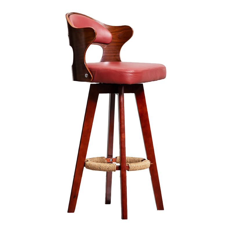 Taburete moderno sin brazos para mostrador, taburete de bar de madera para tienda de té con leche, con pedal y cojín