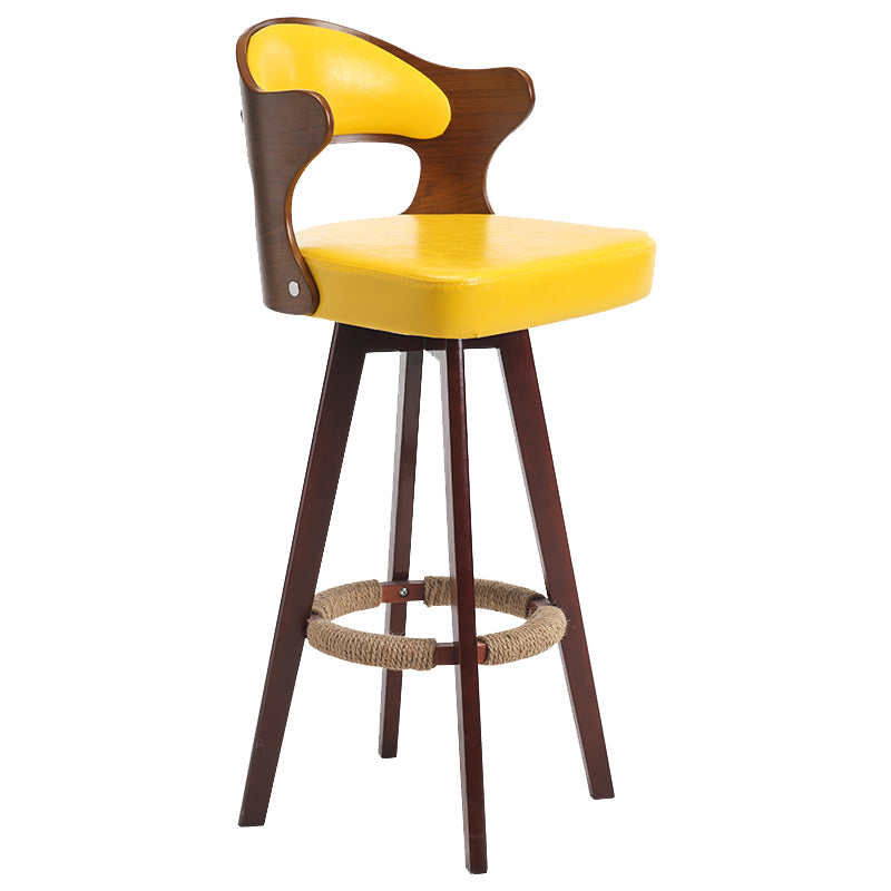 Taburete moderno sin brazos para mostrador, taburete de bar de madera para tienda de té con leche, con pedal y cojín