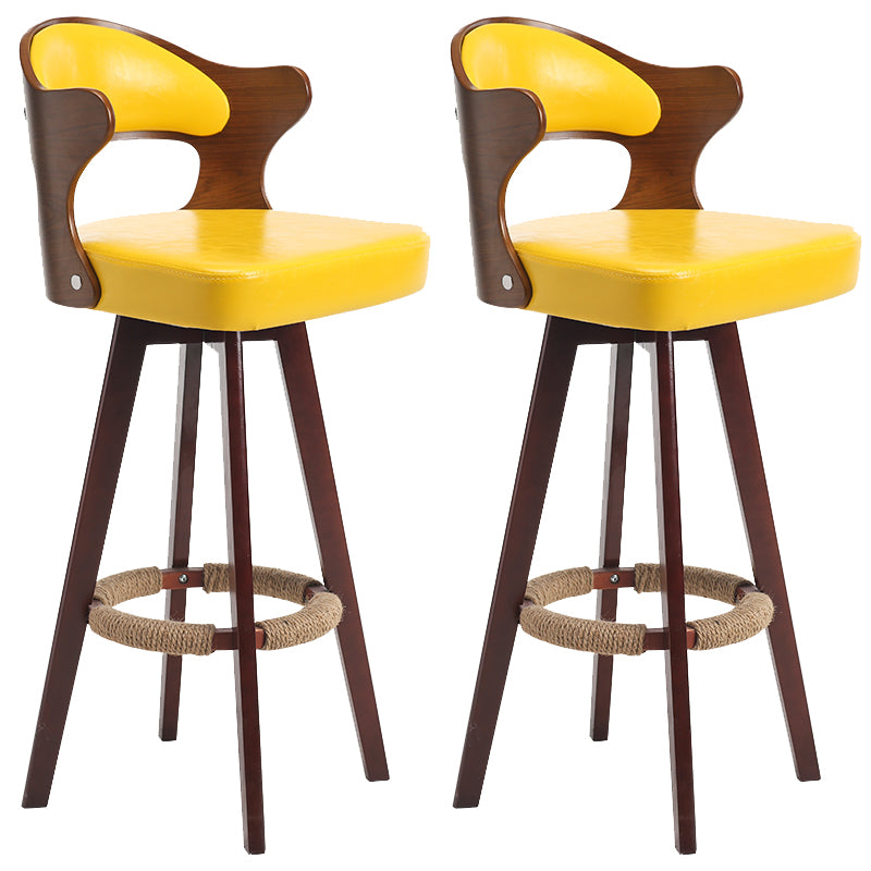 Taburete moderno sin brazos para mostrador, taburete de bar de madera para tienda de té con leche, con pedal y cojín