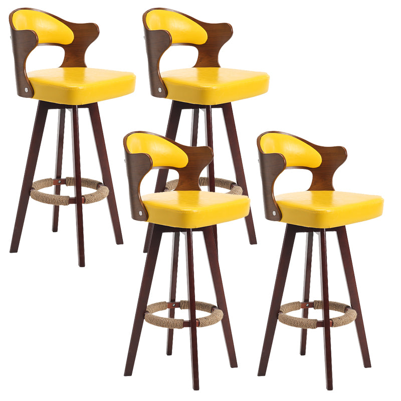 Taburete moderno sin brazos para mostrador, taburete de bar de madera para tienda de té con leche, con pedal y cojín