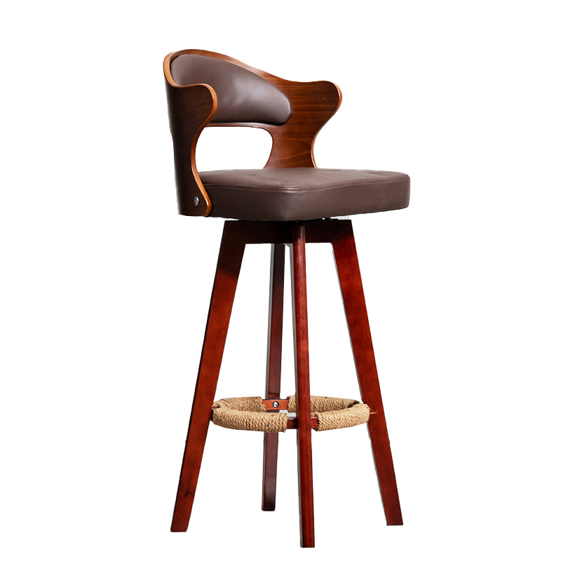 Taburete moderno sin brazos para mostrador, taburete de bar de madera para tienda de té con leche, con pedal y cojín