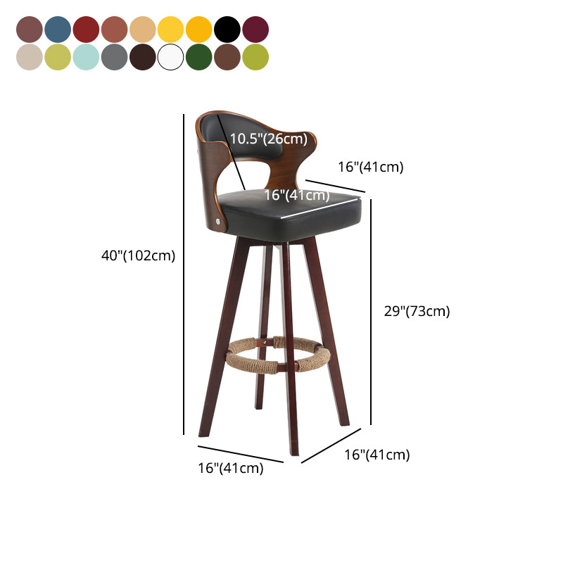 Taburete moderno sin brazos para mostrador, taburete de bar de madera para tienda de té con leche, con pedal y cojín