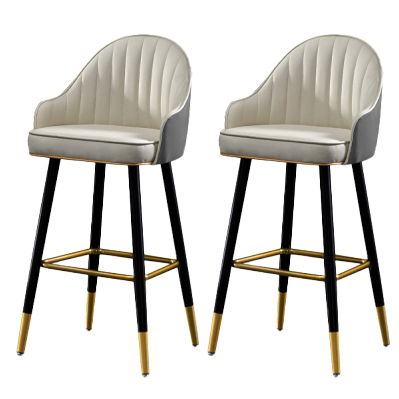 Taburete de bar interior de cuero de los taburetes de bar contemporáneos del metal con el reposapiés y la espalda baja