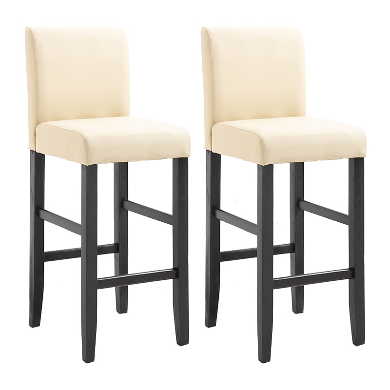 Moderner Barhocker aus massivem Leder, Bristol-Barhocker mit Fußstütze und niedriger Rückenlehne