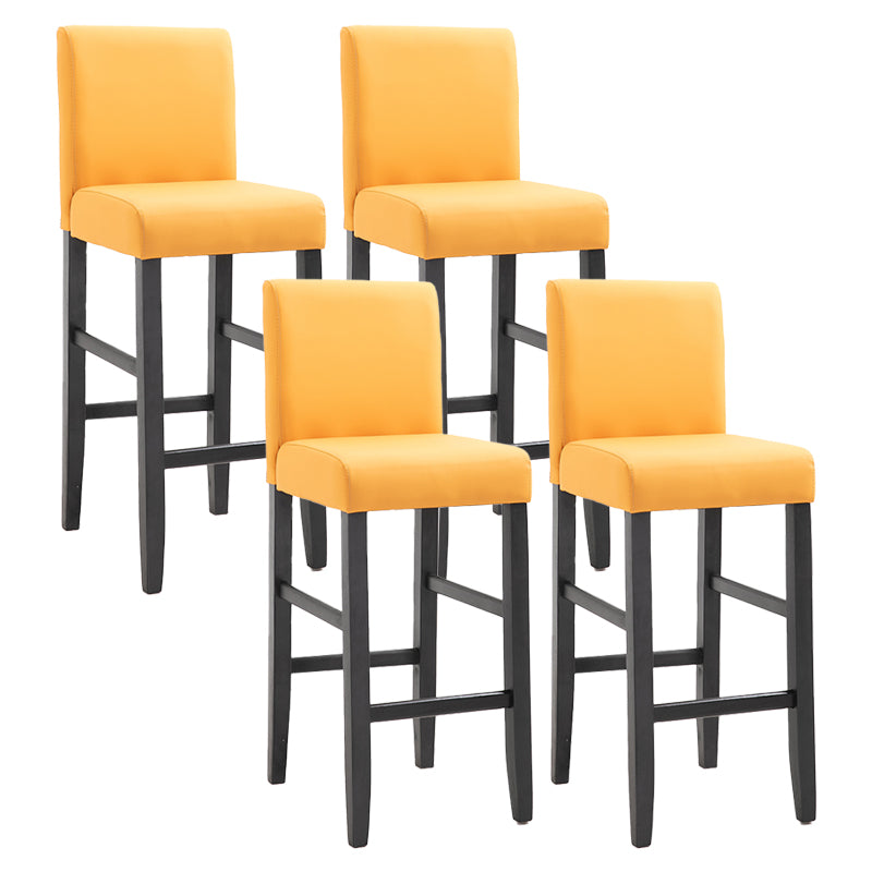 Moderner Barhocker aus massivem Leder, Bristol-Barhocker mit Fußstütze und niedriger Rückenlehne