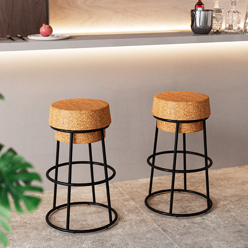 Moderno sgabello da bar per bancone senza schiena senza braccio senza braccio con sedile in legno