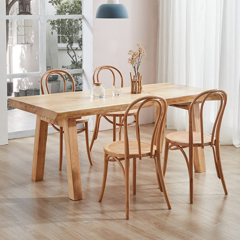 Modern 1/2/4/5 Pieces Dining Set Solid Wood Dining Table Set with Wooden Chairs