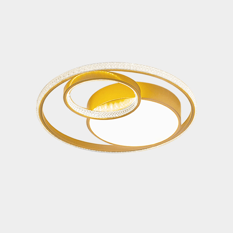 Metal Flush Mount Light Fixtures Nordic Round Ceiling Lamps with Acrylic Shade for Bedroom
