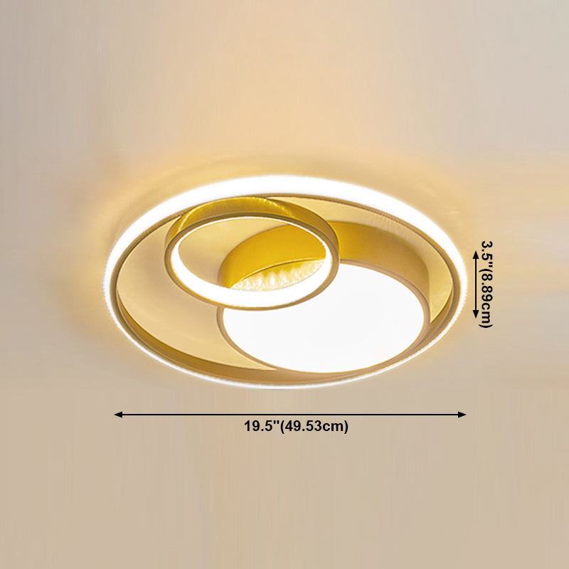 Luminaires encastrés en métal, plafonniers ronds nordiques avec abat-jour en acrylique pour chambre à coucher