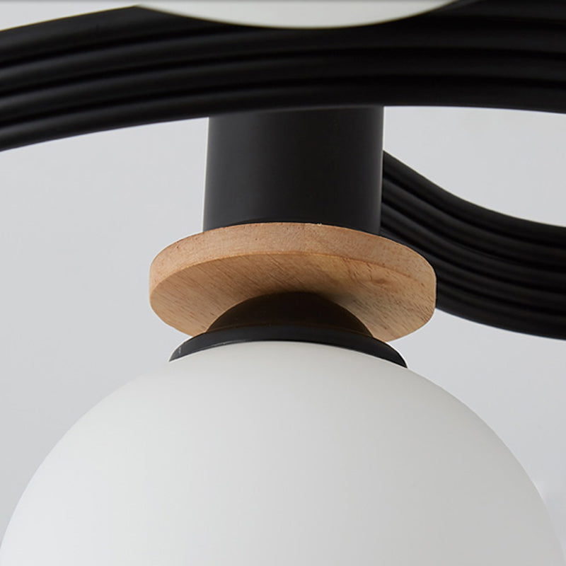 Metal Flush Mounted Ceiling Lights Frosted Glass Shade Ceiling Lighting for Living Room