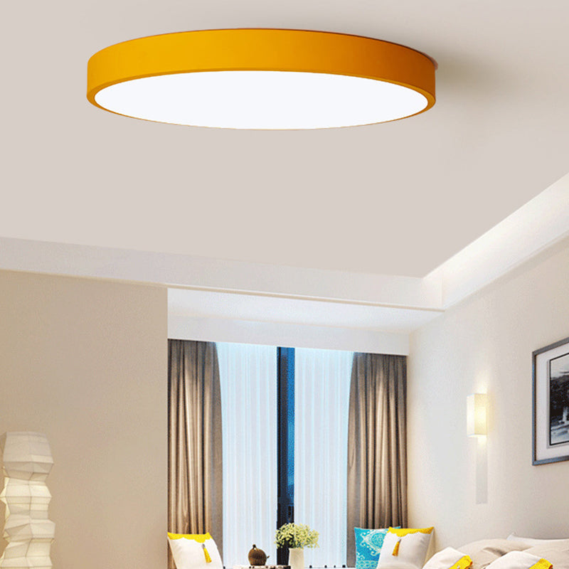 Plafonnier encastré circulaire en métal à LED de style simple