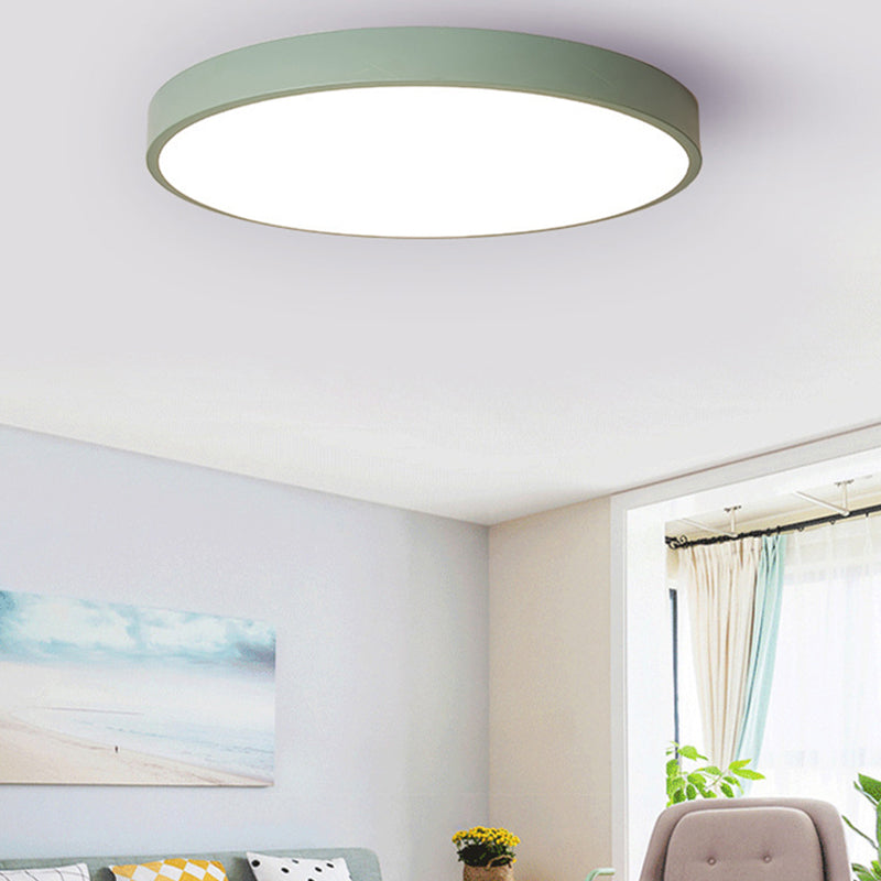Plafonnier encastré circulaire en métal à LED de style simple