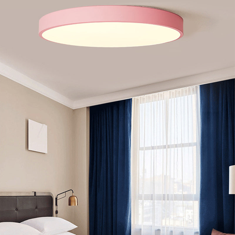 Plafonnier encastré circulaire en métal à LED de style simple