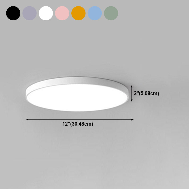 Plafonnier encastré circulaire en métal à LED de style simple