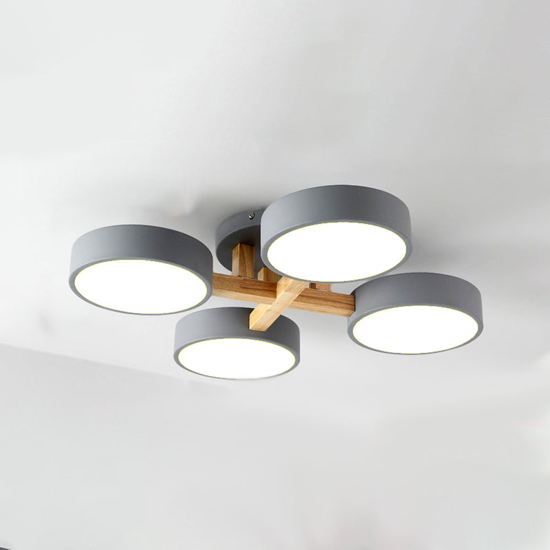 Plafonniers encastrés à LED multi-têtes, luminaire de plafond contemporain