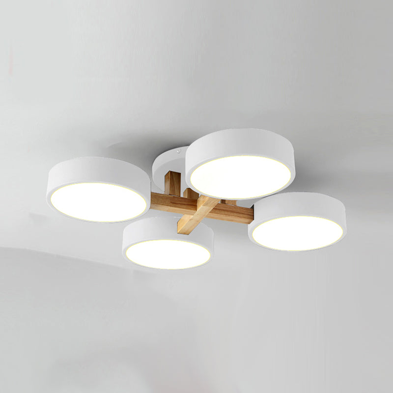 Plafonniers encastrés à LED multi-têtes, luminaire de plafond contemporain