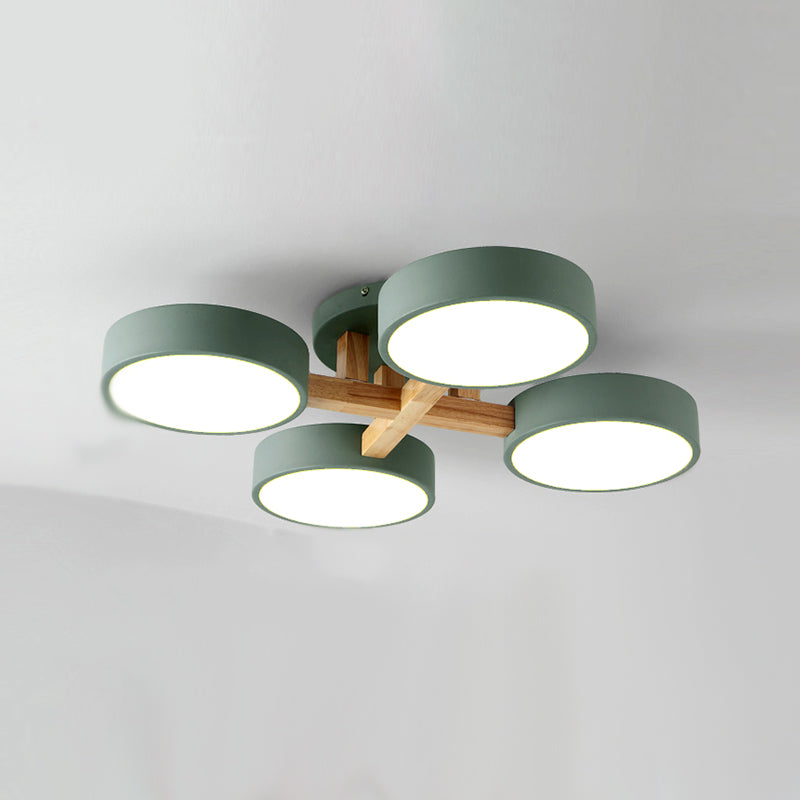 Plafonniers encastrés à LED multi-têtes, luminaire de plafond contemporain