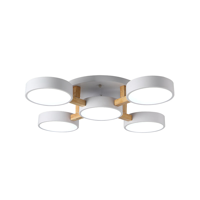Plafonniers encastrés à LED multi-têtes, luminaire de plafond contemporain