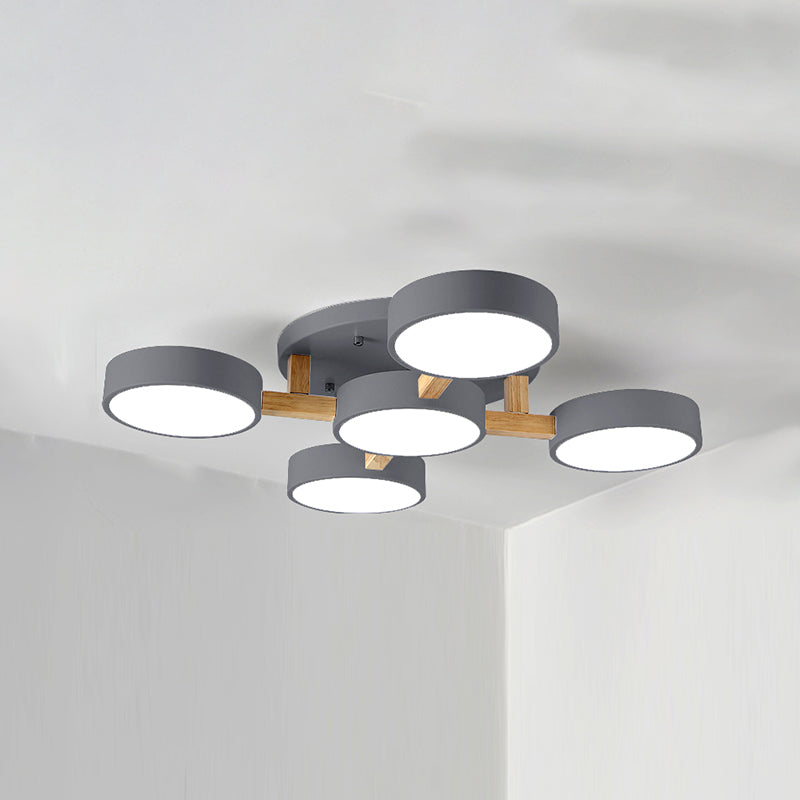 Plafonniers encastrés à LED multi-têtes, luminaire de plafond contemporain