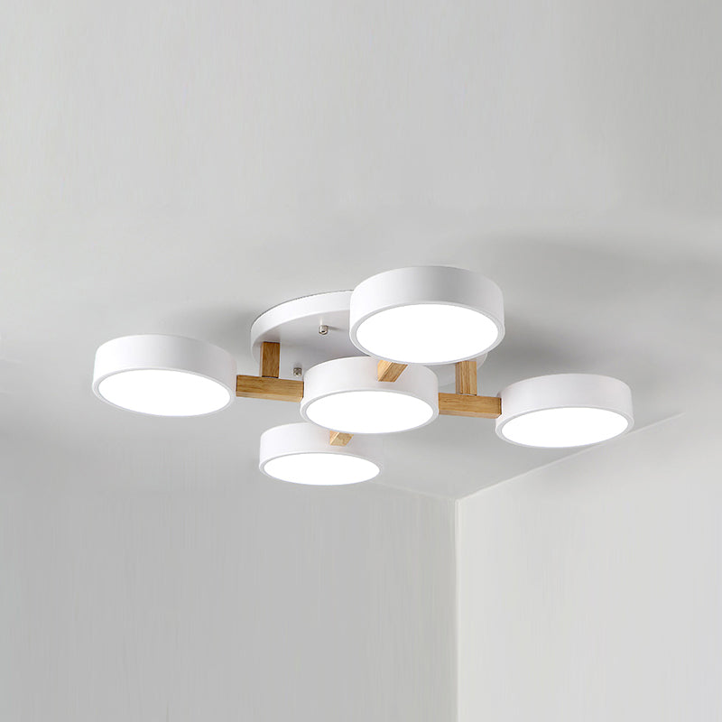 Plafonniers encastrés à LED multi-têtes, luminaire de plafond contemporain