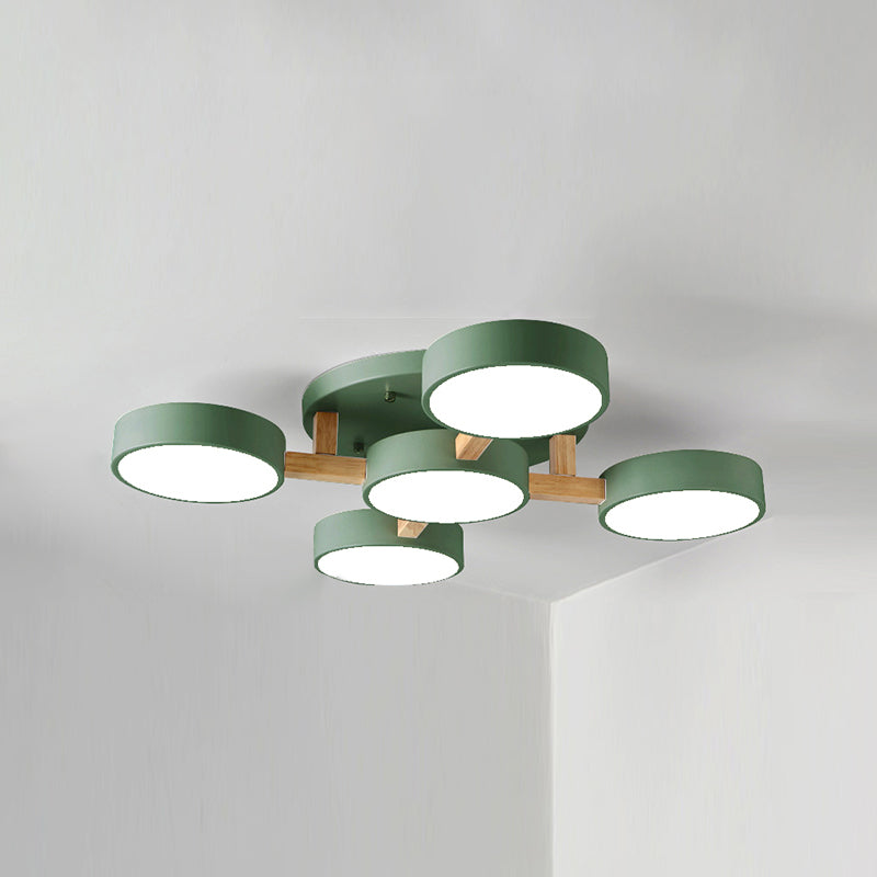 Plafonniers encastrés à LED multi-têtes, luminaire de plafond contemporain