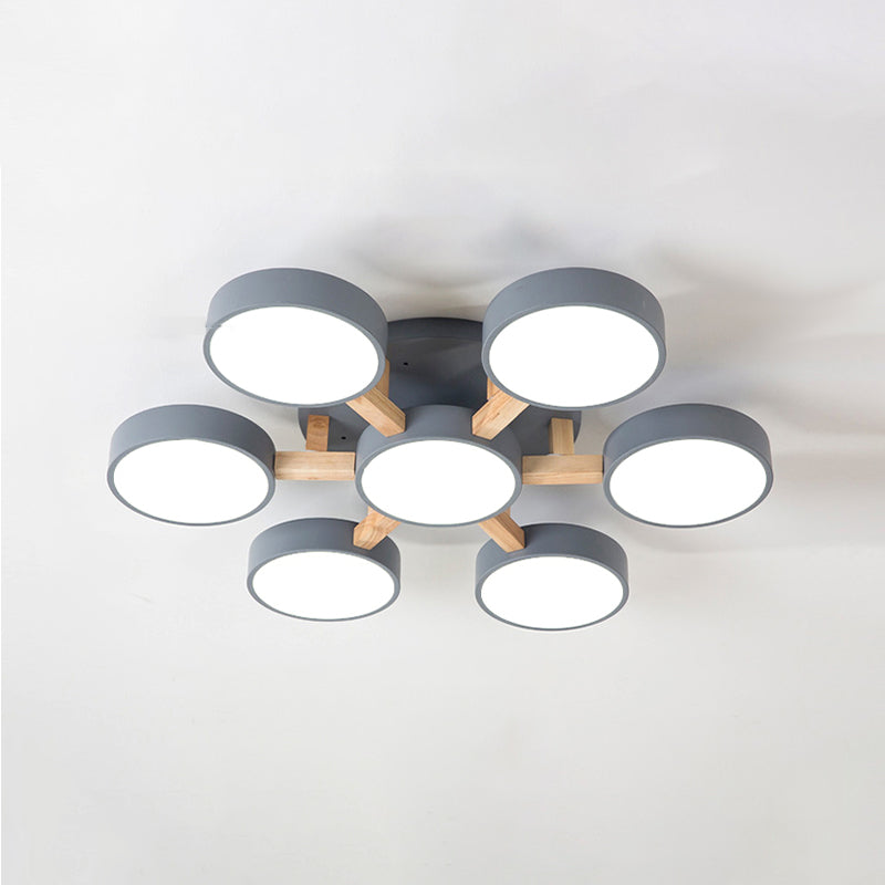 Plafonniers encastrés à LED multi-têtes, luminaire de plafond contemporain