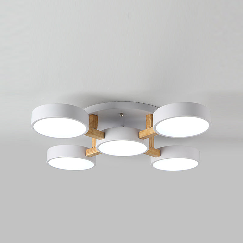 Plafonniers encastrés à LED multi-têtes, luminaire de plafond contemporain