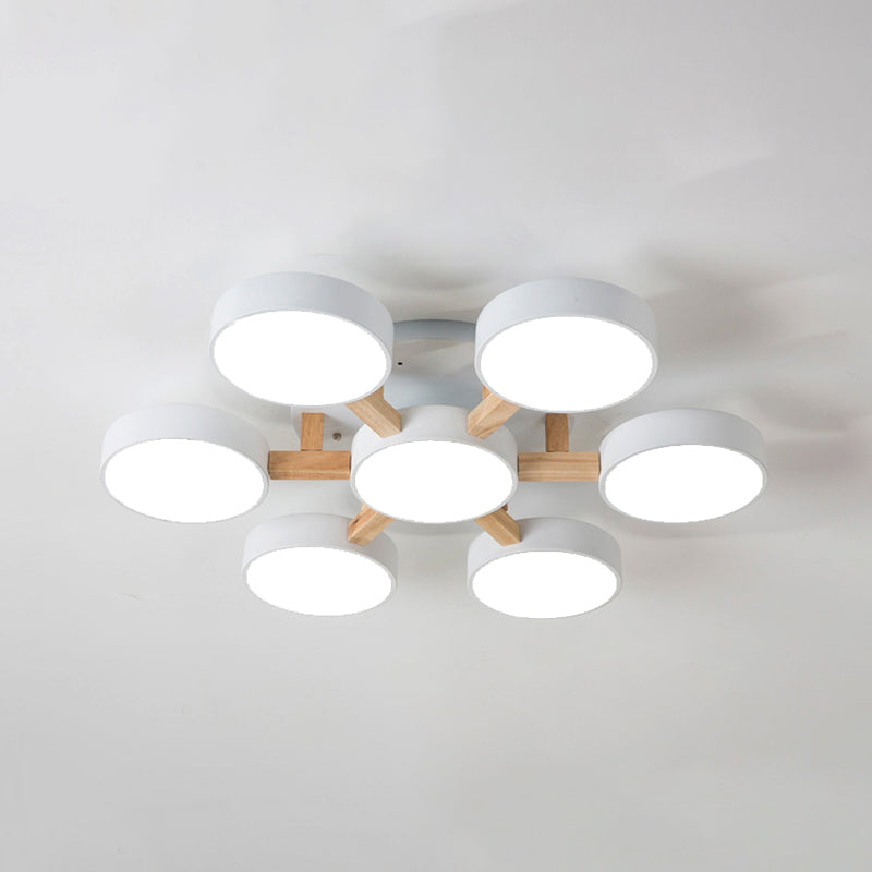 Plafonniers encastrés à LED multi-têtes, luminaire de plafond contemporain