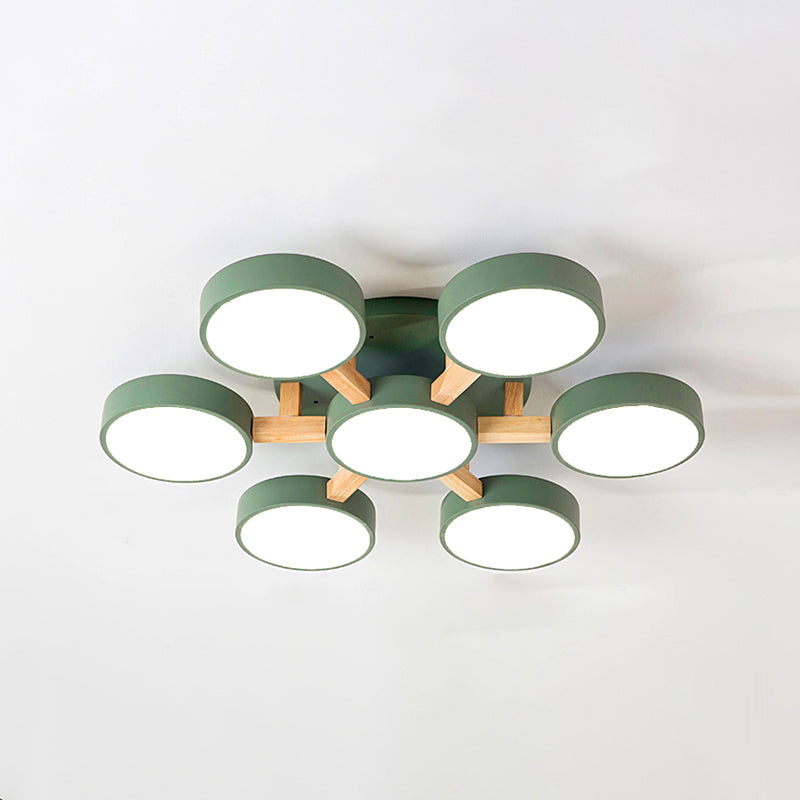 Plafonniers encastrés à LED multi-têtes, luminaire de plafond contemporain