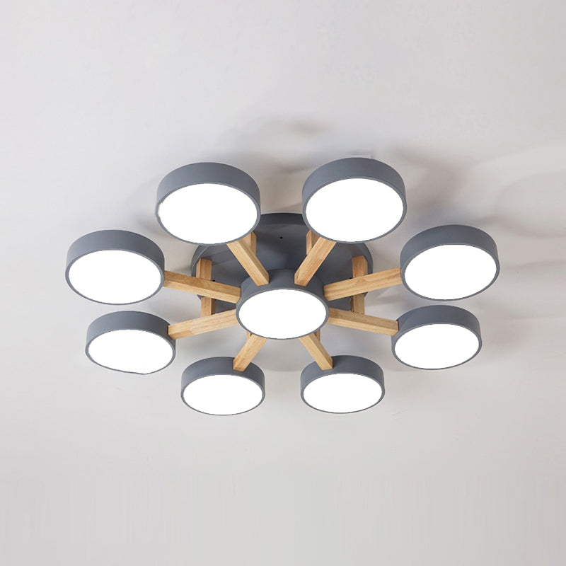 Plafonniers encastrés à LED multi-têtes, luminaire de plafond contemporain